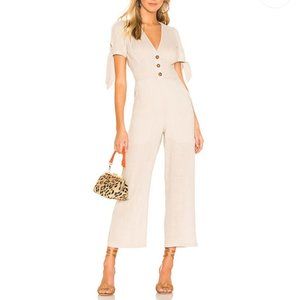 Superdown Linen Jumpsuit Nude Short Sleeve
